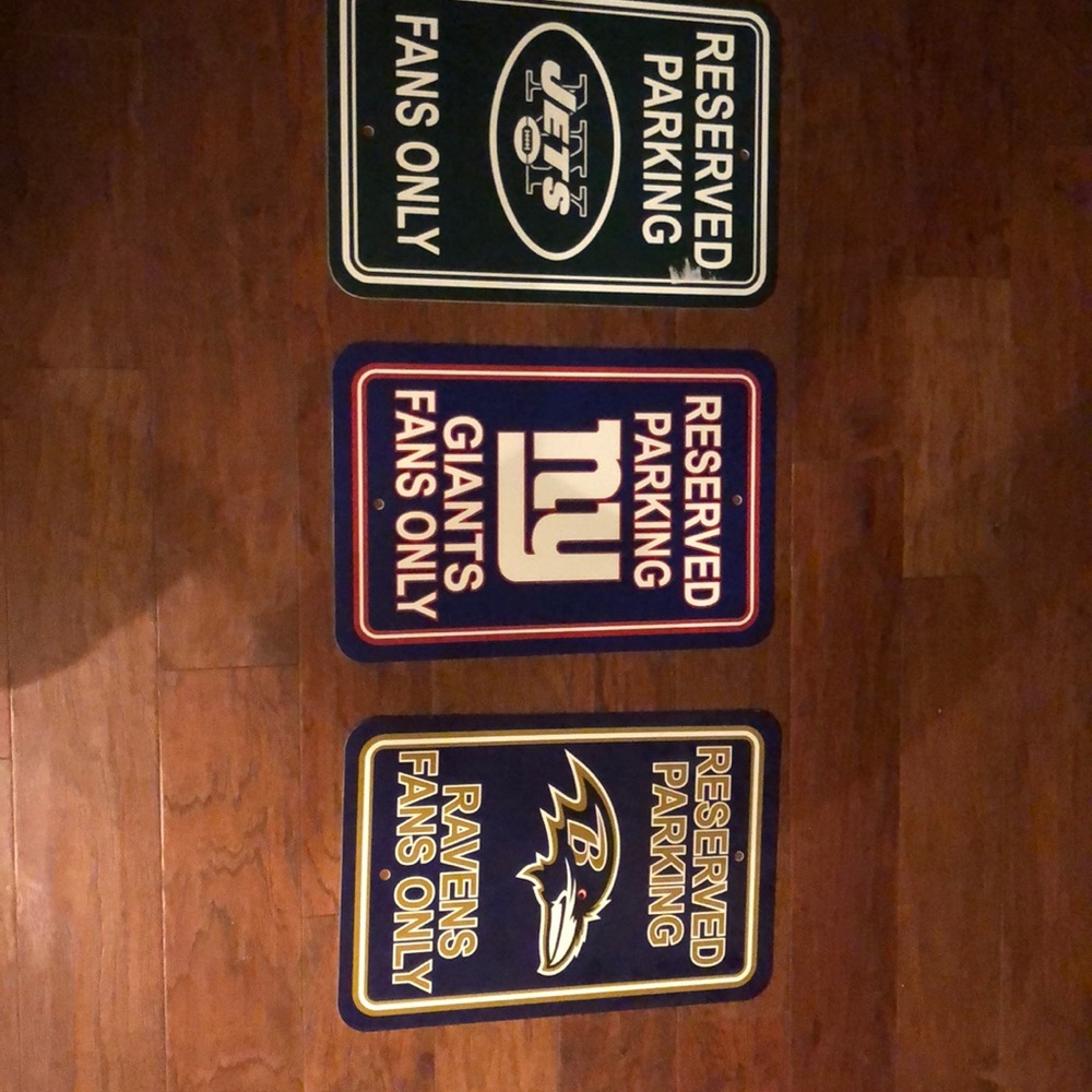 NFL reserved parking signs